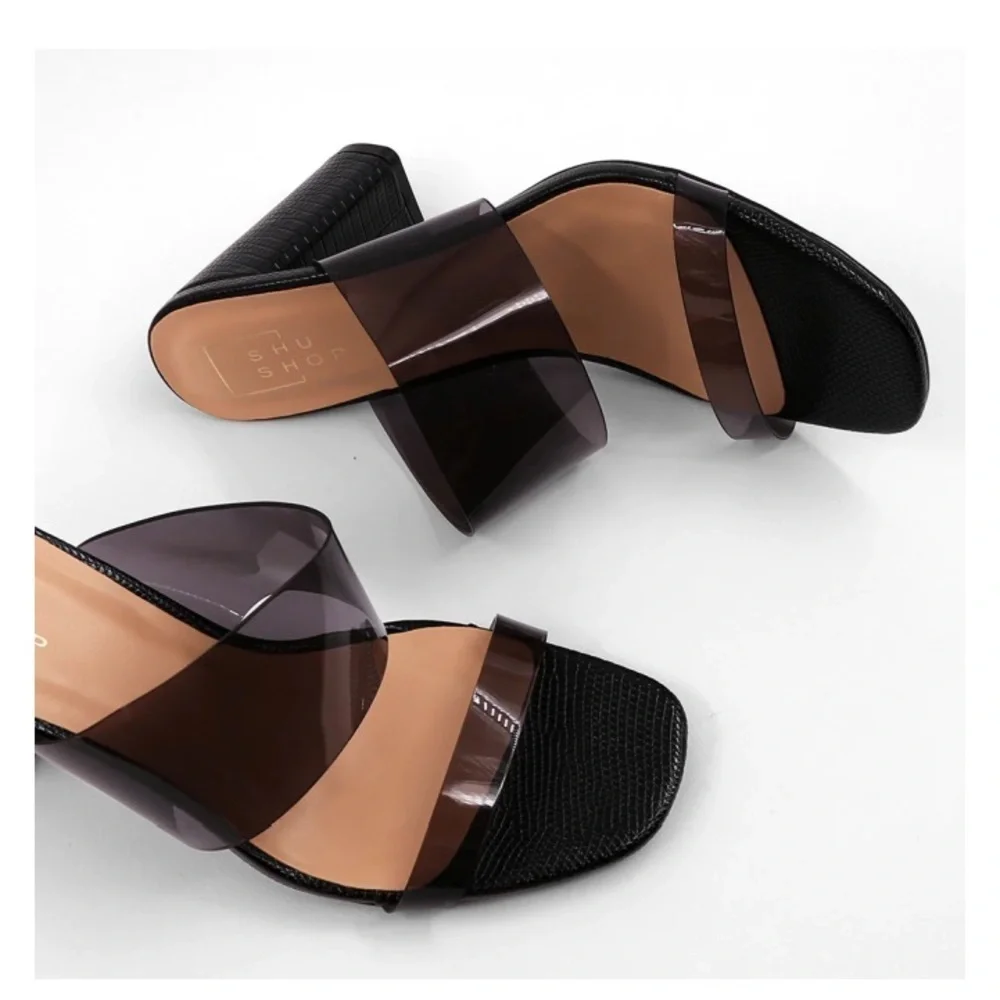 Women’s SHUSHOP Gabrielle black heeled sandals- Size 7.5